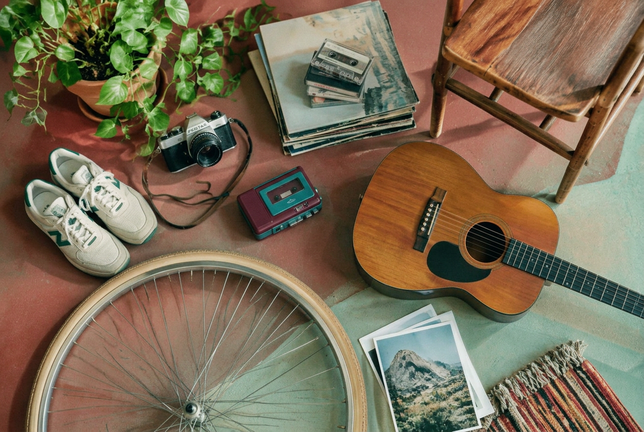 Vintage cameras, records, and everyday items ready to trade